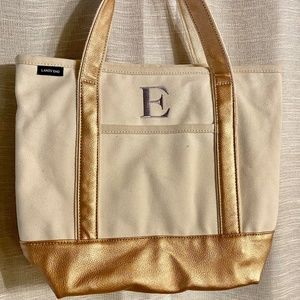 Lands’End “E” Canvas Tote Bag
